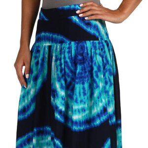 Jones New York Boho Hippie Indi Tiered Tie Dye Print Cotton Skirt EUC
